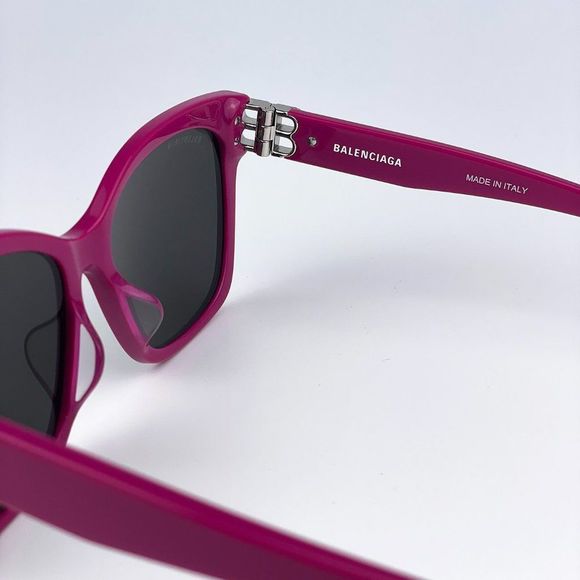 Balenciaga BB0102SA 013 Sunglasses Fuchsia Pink Grey Square Women
